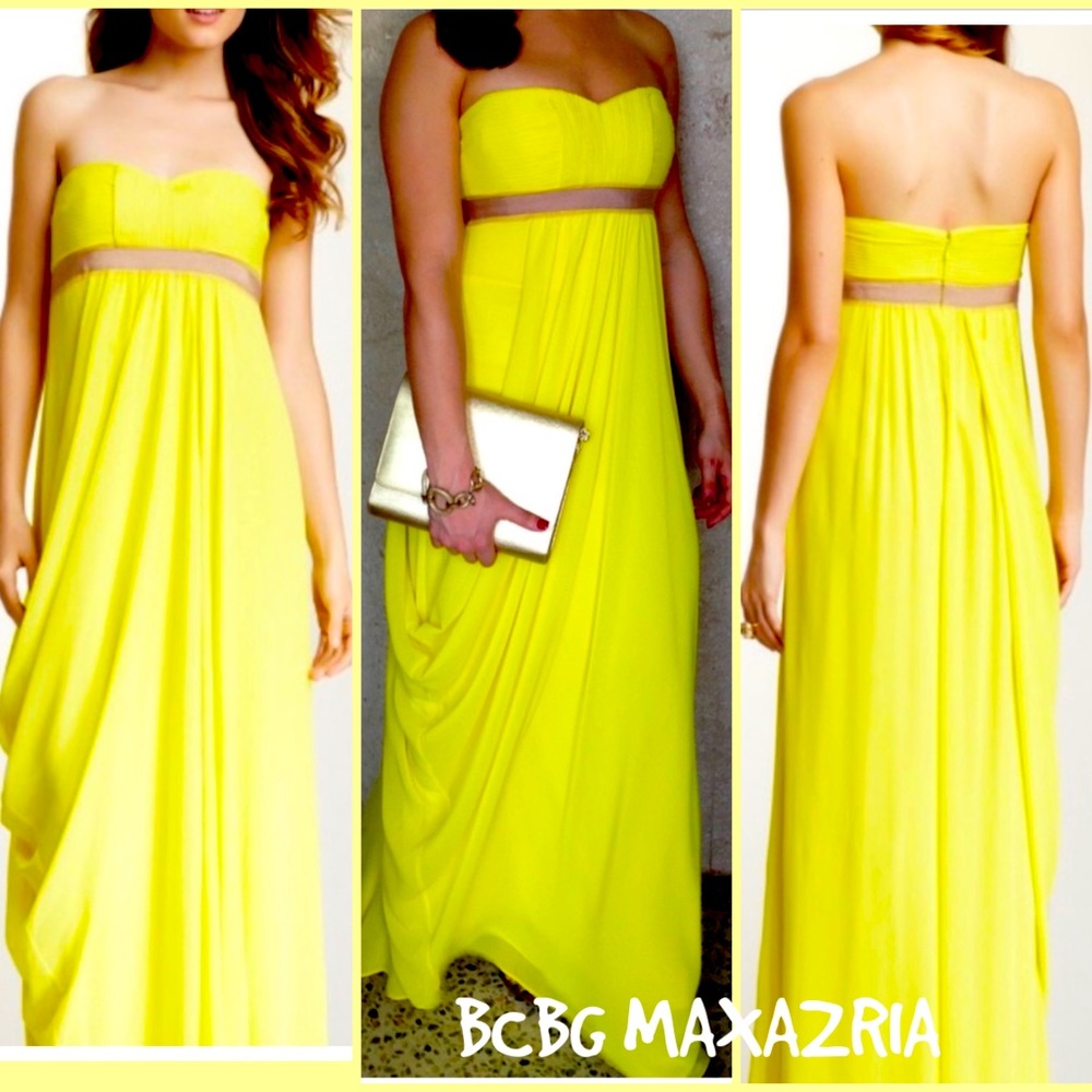 BCBG MAXAZRIA - Yellow Formal Gown. Size 4